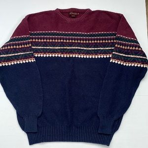 Vintage Chaps Ralph Lauren Men’s Print Sweater Sz M Made in USA 100% Cotton